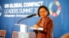 Pengusaha Indonesia Martha Tilaar berbicara dalam KTT Global Compact Leaders PBB di New York, Senin (24/9). (Foto courtesy: Martha Tilaar)