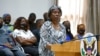 U.S. Ambassador to the United Nations Linda Thomas-Greenfield delivers a keynote address on peace and food security at the University of Ghana in Accra, Aug. 5, 2022. 