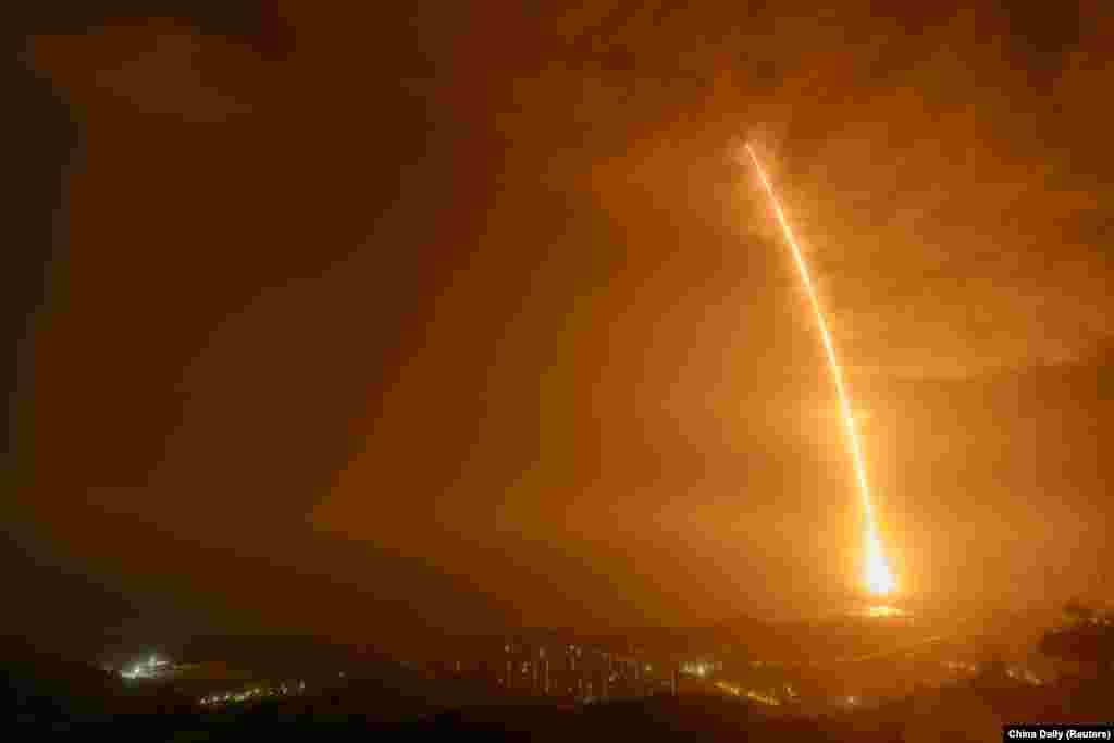 The Long March-7 Y3 rocket carrying the automated cargo resupply spacecraft Tianzhou-2 as one of the missions to complete China's space station, takes off from Wenchang Space Launch Center in Hainan province, May 29, 2021.