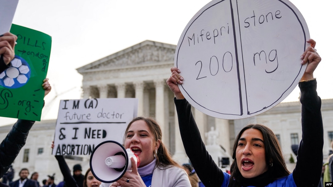 Abortion rights activist rally in front of the US Supreme Court on March 26, 2024, in Washington, DC.