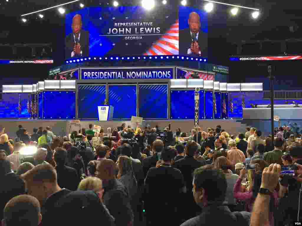 Rep. John Lewis speaks during the nomination process at the Democratic National Convention in Philadelphia, July 26, 2016