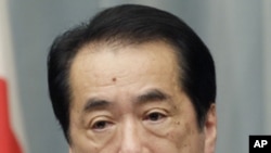 日本首相菅直人星期二在東京的記者會上