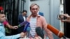 Russia, Moscow, Russian journalist Ivan Golunov (C), who was freed from house arrest after police abruptly dropped drugs charges against him