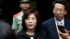 최선희 북한 외무성 미주국장이 지난해 6월 베이징 주재 북한대사관 앞에서 기자회견을 하고 있다.