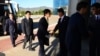 16일 개성공단 종합지원센터에서 열린 개성공단 남북공동위원회 3차 회의에 앞서 남북 대표단이 악수하고 있다.