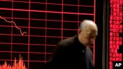 星期一，中国股市大幅下跌。