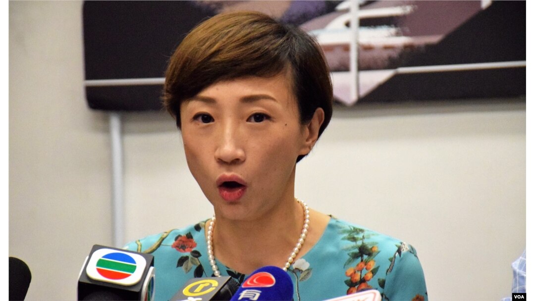 香港一地兩檢關注組召集人陳淑莊。(美國之音湯惠芸)