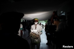 Seguidores de la religión Yoruba en una ceremonia en La Habana, Cuba.