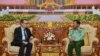 ကာကွယ်ရေးဦးစီးချုပ် ဗိုလ်ချုပ်မှူးကြီး မင်းအောင်လှိုင်နဲ့ ကုလ လက်ထောက်အတွင်းရေးမှူးချုပ်တို့ တွေ့ဆုံ။ (ဓာတ်ပုံ- Senior General Min Aung Hlaing Facebook)