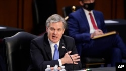 Direktor FBI Kristofer Rej svedoči pred senatskim odborom za pravosuđe na Kapitol hilu, 2. marta 2021. 