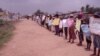 Liberian refugees at the Buduburam Camp protest