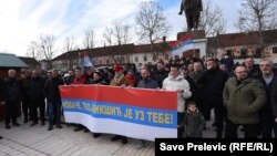 Skup podrške Novaku Đokoviću u Nikšiću (Foto: RFE/RL/Savo Prelević) 