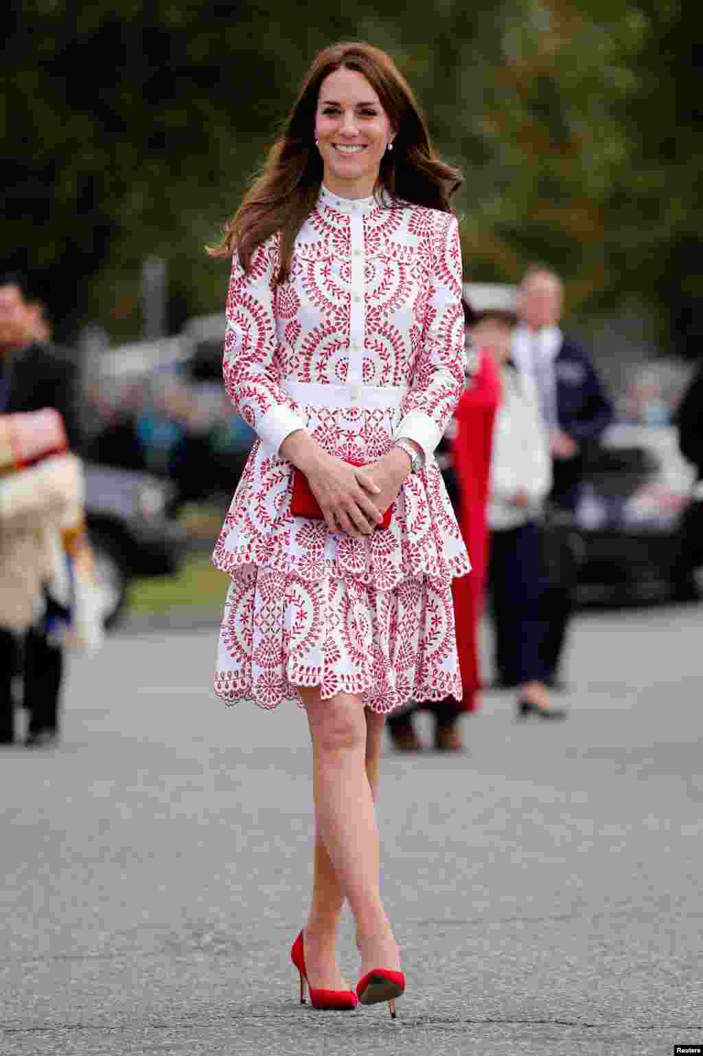 Britain's Catherine, Duchess of Cambridge, tours the Kitsilano Coast Guard Station in Vancouver, British Columbia, Canada.