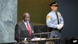 Malam Bacai Sanhá discursando perante a Assembleia Geral da ONU