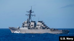 美艦寇蒂斯號3月九日在菲律賓海域。