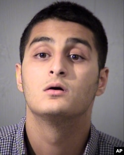 FILE - This mugshot provided by the Maricopa County Sheriff's Office shows Mahin Khan, of Tucson, Ariz., July 1, 2016.