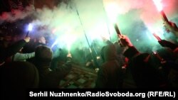 UKRAINE -- Rally for the introduction of martial law near the Verkhovna Rada, Kyiv, November 26, 2018.