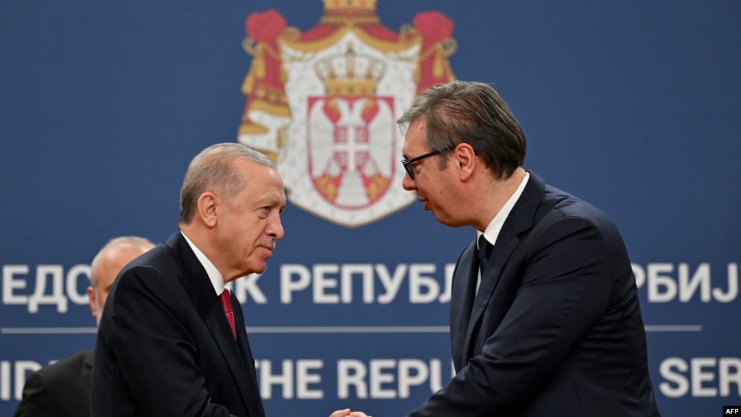  Predsednik Srbije Aleksandar Vučić i turski predsednik Redžep Tajip Erdogan (Andrej ISAKOVIC / AFP)