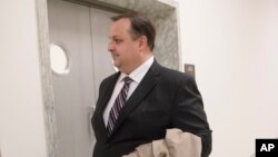 Walter M. Shaub Jr., director of the U.S. Office of Government Ethics walks on Capitol Hill in Washington, Jan. 23, 2017.