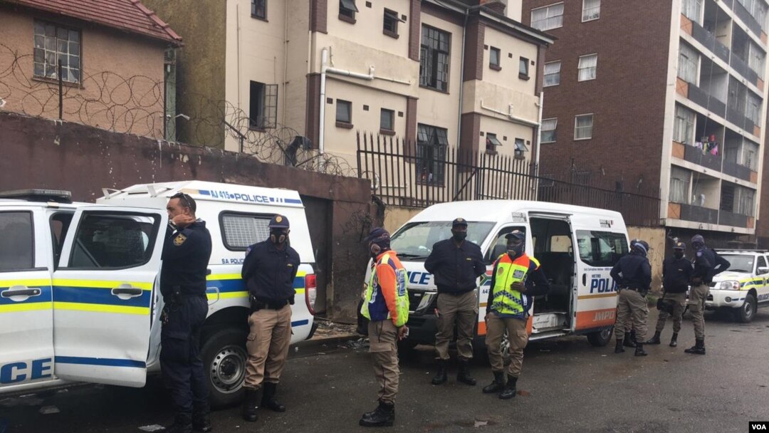 South African Police Monitoring Operation Dudula Protest