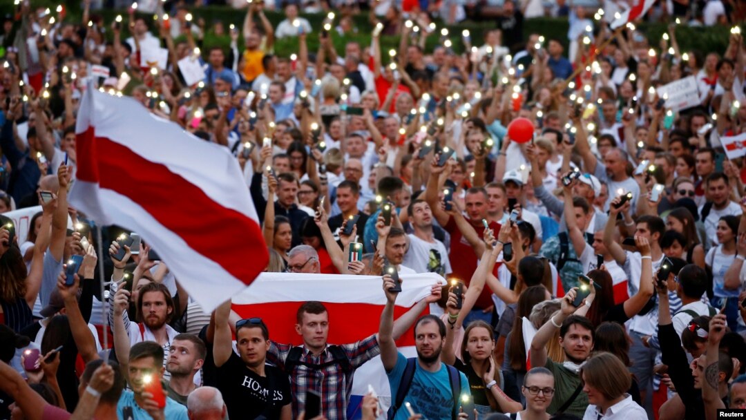 Protesti u Minsku, u Belorusiji, 18. avgust 2020. (Foto: Rojters/Vasily Fedosenko)