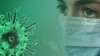 ILUSTRACIJA - Osoba sa maskom i trodimenzionalni model koronavirus (Foto: VOA)