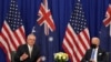 澳大利亚总理莫里森（Scott Morrison, 左）在纽约与美国总统拜登会谈（路透社）