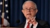 FILE -U.S. Attorney General Jeff Sessions delivers remarks about defending national security, at the U.S. attorney's office for the Southern District of New York, Nov. 2, 2017. On Nov. 16, Sessions touted recent arrests as an important step in the Trump administration's effort to stamp out the transnational MS-13 gang. 